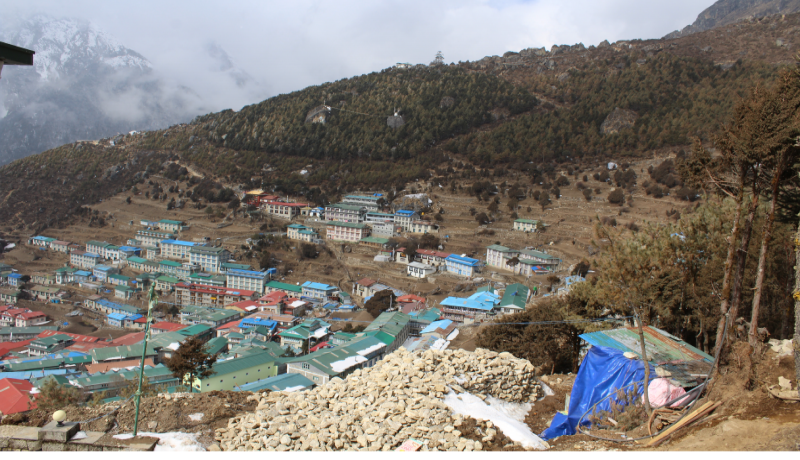 Trek from Pheriche to Namche Bazaar (3440m.) 4: 30hrs walk and overnight in lodge.